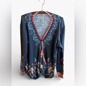 Johnny Was Blue Knit cardigan
